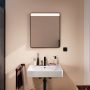 Hansgrohe Xarita Lite Q Tükör vízszintes irányú LED világítással 60x70 fali kapcsolóhoz, matt fekete 54957670