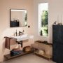 Hansgrohe Xarita Lite Q Tükör vízszintes irányú LED világítással 80x70 fali kapcsolóhoz, matt fekete 54958670