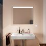 Hansgrohe Xarita Lite Q Tükör vízszintes irányú LED világítással 80x70 fali kapcsolóhoz, matt fehér 54958700