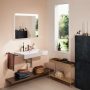 Hansgrohe Xarita Lite Q Tükör vízszintes irányú LED világítással 80x70 fali kapcsolóhoz, matt fehér 54958700