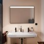Hansgrohe Xarita Lite Q Tükör vízszintes irányú LED világítással 100x70 fali kapcsolóhoz, matt fekete 54959670