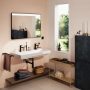 Hansgrohe Xarita Lite Q Tükör vízszintes irányú LED világítással 100x70 fali kapcsolóhoz, matt fekete 54959670