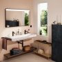 Hansgrohe Xarita Lite Q Tükör vízszintes irányú LED világítással 120x70 fali kapcsolóhoz, matt fekete 54960670