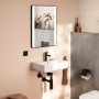 Hansgrohe Xarita Lite Q Tükör függőleges irányú LED világítással 50x70 fali kapcsolóhoz, matt fekete 54961670