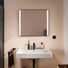   Hansgrohe Xarita Lite Q Tükör függőleges irányú LED világítással 80x70 fali kapcsolóhoz, matt fekete 54963670