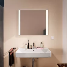   Hansgrohe Xarita Lite Q Tükör függőleges irányú LED világítással 80x70 fali kapcsolóhoz, matt fehér 54963700