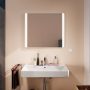 Hansgrohe Xarita Lite Q Tükör függőleges irányú LED világítással 80x70 fali kapcsolóhoz, matt fehér 54963700
