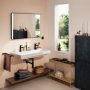 Hansgrohe Xarita Lite Q Tükör függőleges irányú LED világítással 100x70 fali kapcsolóhoz, matt fekete 54964670