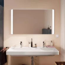   Hansgrohe Xarita Lite Q Tükör függőleges irányú LED világítással 120x70 fali kapcsolóhoz, matt fehér 54965700