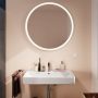 Hansgrohe Xarita Lite S 90 köríves tükör LED világítással fali kapcsolóhoz, matt fehér 54967700