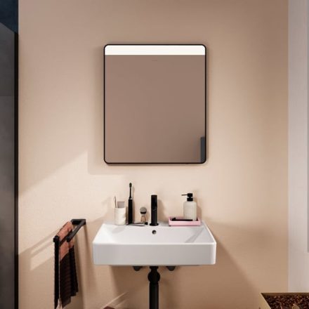 Hansgrohe Xarita Lite Q Tükör vízszintes irányú LED világítással 60x70 IR szenzorral, matt fekete 54970670