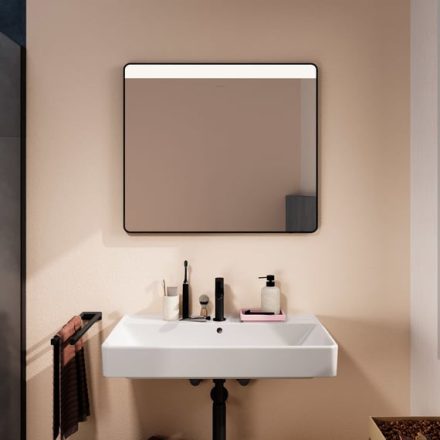 Hansgrohe Xarita Lite Q Tükör vízszintes irányú LED világítással 80x70 IR szenzorral, matt fekete 54971670
