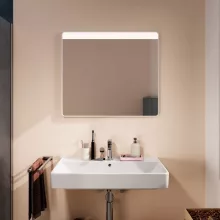   Hansgrohe Xarita Lite Q Tükör vízszintes irányú LED világítással 80x70 IR szenzorral, matt fehér 54971700