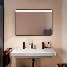   Hansgrohe Xarita Lite Q Tükör vízszintes irányú LED világítással 100x70 IR szenzorral, matt fekete 54972670