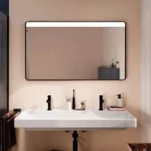   Hansgrohe Xarita Lite Q Tükör vízszintes irányú LED világítással 120x70 IR szenzorral, matt fekete 54973670