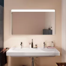   Hansgrohe Xarita Lite Q Tükör vízszintes irányú LED világítással 120x70 IR szenzorral, matt fehér 54973700