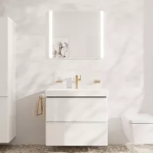   Hansgrohe Xarita Lite Q Tükör függőleges irányú LED világítással 80x70 IR szenzorral, matt fehér 54976700