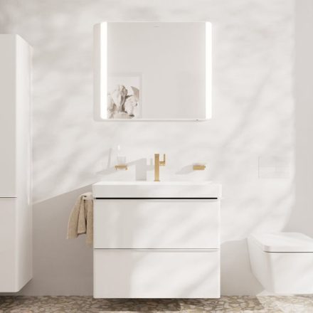 Hansgrohe Xarita Lite Q Tükör függőleges irányú LED világítással 80x70 IR szenzorral, matt fehér 54976700
