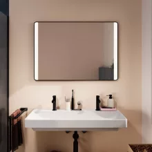   Hansgrohe Xarita Lite Q Tükör függőleges irányú LED világítással 100x70 IR szenzorral, matt fekete 54977670