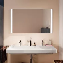   Hansgrohe Xarita Lite Q Tükör függőleges irányú LED világítással 120x70 IR szenzorral, matt fehér 54978700