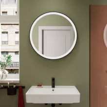   Hansgrohe Xarita Lite S 70 köríves tükör LED világítással IR szenzorral, matt fekete 54979670