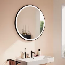   Hansgrohe Xarita Lite S 90 köríves tükör LED világítással IR szenzorral, matt fekete 54980670
