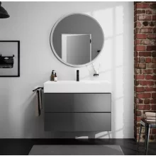   Hansgrohe Xarita S kerek fali tükör 90x90 cm tükörfűtéssel és szabályozható LED világítással, matt fehér 54981700