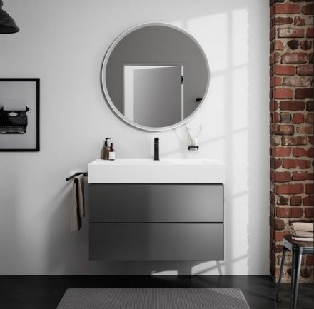 Hansgrohe Xarita S kerek fali tükör 90x90 cm tükörfűtéssel és szabályozható LED világítással, matt fehér 54981700