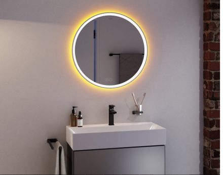 Hansgrohe Xarita S kerek fali tükör 70x70 cm tükörfűtéssel és szabályozható LED világítással, matt fehér 54982700