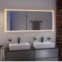 Hansgrohe Xarita E szögletes fali tükör 160x70 cm kapacitív érintésérzékelővel és LED világítással, matt fehér 54983700