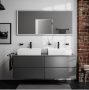 Hansgrohe Xarita E szögletes fali tükör 160x70 cm kapacitív érintésérzékelővel és LED világítással, matt fehér 54983700