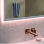 Hansgrohe Xarita E szögletes fali tükör 160x70 cm kapacitív érintésérzékelővel és LED világítással, matt fehér 54983700