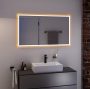 Hansgrohe Xarita E szögletes fali tükör 120x70 cm kapacitív érintésérzékelővel és LED világítással, matt fehér 54985700