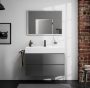 Hansgrohe Xarita E szögletes fali tükör 100x70 cm kapacitív érintésérzékelővel és LED világítással, matt fehér 54986700