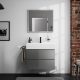 Hansgrohe Xarita E szögletes fali tükör 80x70 cm kapacitív érintésérzékelővel és LED világítással, matt fehér 54987700