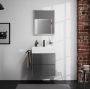 Hansgrohe Xarita E szögletes fali tükör 60x70 cm kapacitív érintésérzékelővel és LED világítással, matt fehér 54988700