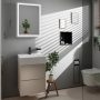 Hansgrohe Xarita E szögletes fali tükör 50x70 cm kapacitív érintésérzékelővel és LED világítással, matt fehér 54989700