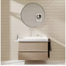   Hansgrohe Xarita S kerek fali tükör 90x90 cm infravörös érzékelővel és LED világítással, matt fehér 54990700