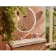 Hansgrohe Xarita S kerek fali tükör 70x70 cm infravörös érzékelővel és LED világítással, matt fehér 54991700