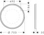 Hansgrohe Xarita S kerek fali tükör 70x70 cm infravörös érzékelővel és LED világítással, matt fehér 54991700
