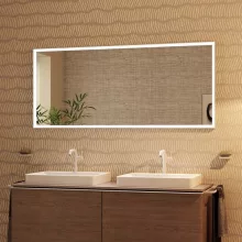   Hansgrohe Xarita E fali szögletes tükör 160x70 cm infravörös érzékelővel és LED világítással, matt fehér 54992700
