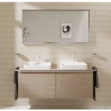   Hansgrohe Xarita E szögletes fali tükör 140x70 cm infravörös érzékelővel és LED világítással, matt fehér 54993700