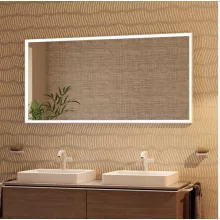   Hansgrohe Xarita E szögletes fali tükör 120x70 cm infravörös érzékelővel és LED világítással, matt fehér 54994700