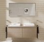 Hansgrohe Xarita E szögletes fali tükör 120x70 cm infravörös érzékelővel és LED világítással, matt fehér 54994700