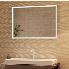   Hansgrohe Xarita E szögletes fali tükör 100x70 cm infravörös érzékelővel és LED világítással, matt fehér 54995700
