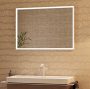 Hansgrohe Xarita E szögletes fali tükör 100x70 cm infravörös érzékelővel és LED világítással, matt fehér 54995700