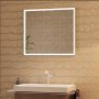 Hansgrohe Xarita E szögletes fali tükör 80x70 cm infravörös érzékelővel és LED világítással, matt fehér 54996700