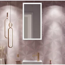   Hansgrohe Xarita E szögletes fali tükör 36x70 cm infravörös érzékelővel és LED világítással, matt fehér 54999700