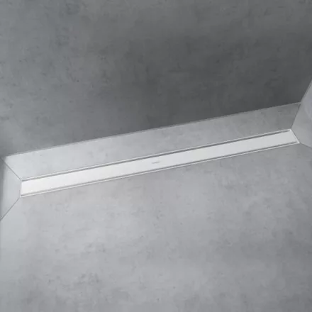 Hansgrohe RainDrain Match Zuhanylefolyó 80 cm, állítható magasságú kerettel, matt fehér 56038700
