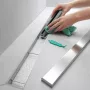 Hansgrohe RainDrain Match Zuhanylefolyó 80 cm, állítható magasságú kerettel, matt fehér 56038700